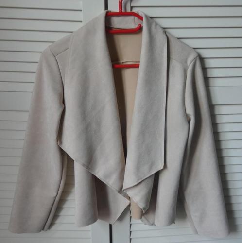 Jas in suède-stijl, Kleding | Dames, Jassen | Zomer, Zo goed als nieuw, Maat 42/44 (L), Beige, Ophalen of Verzenden
