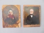 2 x 19de eeuws portret op karton, Antiek en Kunst, Kunst | Litho's en Zeefdrukken, Verzenden