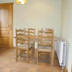 Gratis set houten eettafel en stoelen, Ophalen, Gebruikt, Retro, 4 tot 6 stoelen