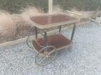 Vintage bar trolley in hout en metaal, Ophalen of Verzenden