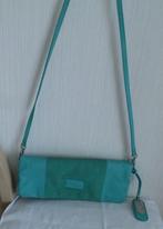 Kipling klein turkoois leren tasje of buidel, Gebruikt, Kipling, Ophalen of Verzenden, Leer