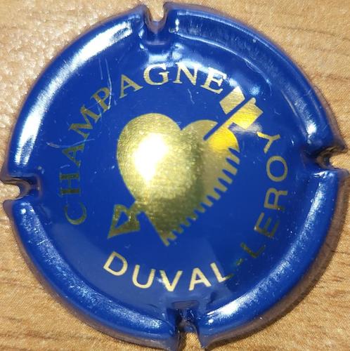 Champagnecapsule DUVAL-LEROY hart + strepen blauw&goud nr 28, Verzamelen, Wijnen, Nieuw, Champagne, Frankrijk, Ophalen of Verzenden