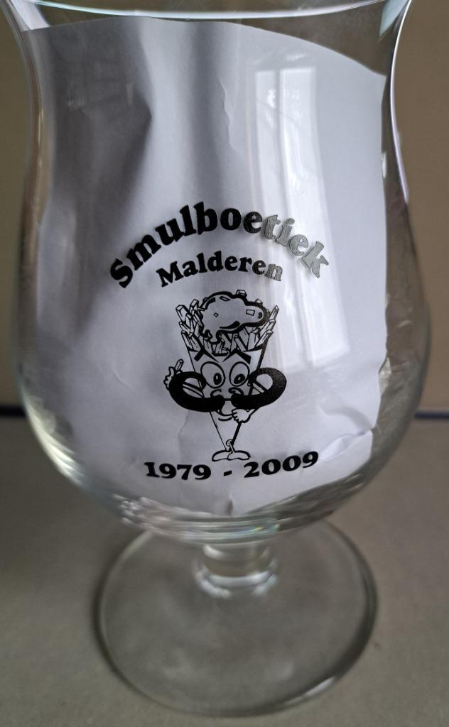 DUVEL GLAS – De Smulboetiek – Malderen - 2009, Verzamelen, Biermerken, Zo goed als nieuw, Glas of Glazen, Duvel, Ophalen of Verzenden