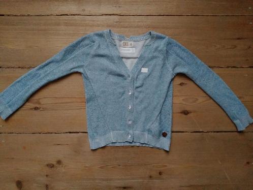 Lichtblauw glittertruitje met knoopjes, CKS, maat 6 jaar, Kinderen en Baby's, Kinderkleding | Maat 116, Gebruikt, Meisje, Trui of Vest