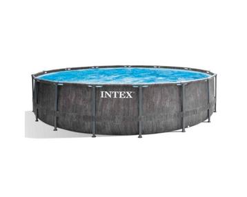 Intex Prism Frame Greywood Premium - Ø 457 x 122 cm, Tuin en Terras, Ophalen, Zo goed als nieuw