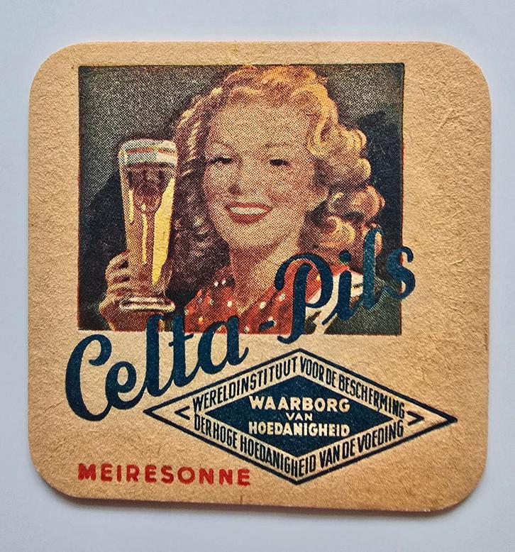 Celta Pils sous-bock bierviltje bierdeckel 1, Collections, Marques de bière, Utilisé, Sous-bock, Enlèvement ou Envoi