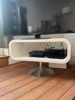 Meuble table basse TV laqué blanc, Comme neuf