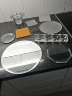 Lot kaarsenhouders en (spiegel) onderzetters, Ophalen, Zo goed als nieuw, Wit