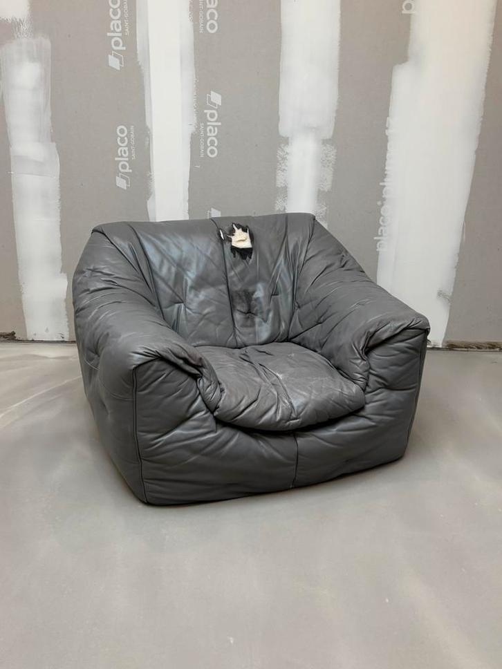 Vintage Ligne Roset fauteuil, Huis en Inrichting, Zitzakken, Gebruikt, Overige typen, Grijs, Ophalen