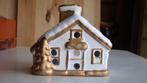 theelicht huisje wit met goud 14x9 x14cm H - kerst winter, Diversen, Ophalen of Verzenden