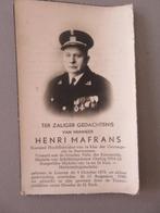 Henri Mafrans hoofdbewaker gevang. Inlichtingendienst WO1 .., Verzamelen, Bidprentjes en Rouwkaarten, Verzenden, Bidprentje
