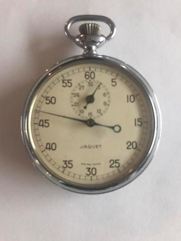 Jaquet stopwatch chrono vintage, Handtassen en Accessoires, Horloges | Antiek, Zakhorloge, Staal, Breitling, 1960 of later