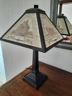 Prachtige stevige metalen schemerlamp (oud Rekem ), Ophalen, Zo goed als nieuw, Glas
