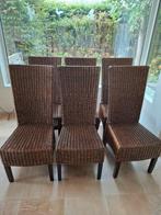 Eetkamerstoelen rotan 6 stuks, Huis en Inrichting, Stoelen, Ophalen, Gebruikt