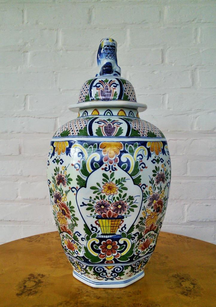 boch BFK Chambre des Peintres grote dekselvaas - circa 1880, Antiek en Kunst, Antiek | Vazen, Ophalen of Verzenden