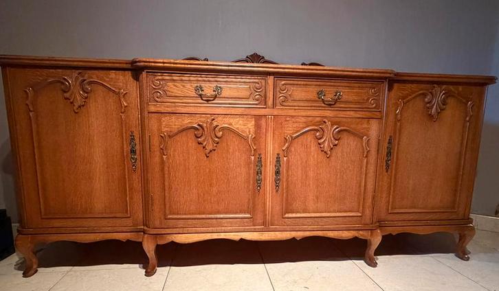 Complete eiken eetkamer, Huis en Inrichting, Complete eetkamers, Gebruikt, 4 tot 6 stoelen, Ophalen