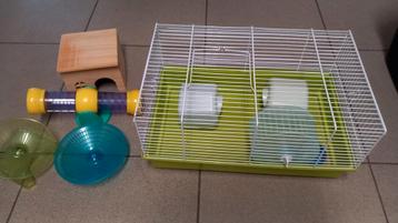 Kot voor hamster + gerief 45  28 x 22, Enlèvement, Utilisé, Hamster