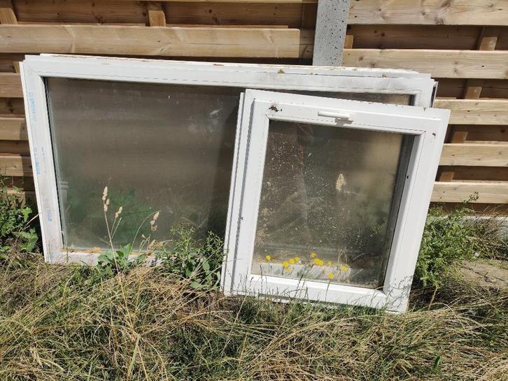 PVC ramen, Doe-het-zelf en Bouw, Glas en Ramen, Zo goed als nieuw, Gevelraam of Ruit, 80 tot 120 cm, 120 tot 160 cm, Dubbelglas
