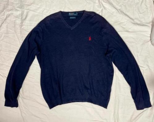 Vneck sweater trui Ralph Lauren marineblauw XL, Kleding | Heren, Truien en Vesten, Zo goed als nieuw, Maat 56/58 (XL), Blauw, Verzenden