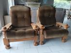 2 bruine 1 persoons zetels, Huis en Inrichting, Fauteuils, Ophalen