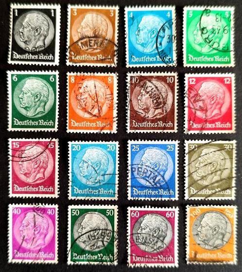 Dt.Reich: 16X Hindenburg medaillon zegels 1933, Postzegels en Munten, Postzegels | Europa | Duitsland, Gestempeld, Overige periodes