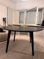 Ronde eettafel zwart 140 cm, Huis en Inrichting, Ophalen, Gebruikt, Vier personen, 100 tot 150 cm