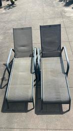 2 instelbare ligzetels ( aluminium), Tuin en Terras, Ligbedden, Ophalen, Gebruikt, Aluminium, Verstelbaar