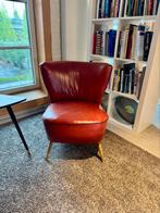 2 vintage zeteltjes, Huis en Inrichting, Fauteuils, Ophalen, Gebruikt, Leer, Expo 58
