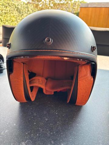 Zwarte Carbon Helm Belfast by scorpion maat Medium, Enlèvement, Comme neuf, Medium, Belfast by scorpion