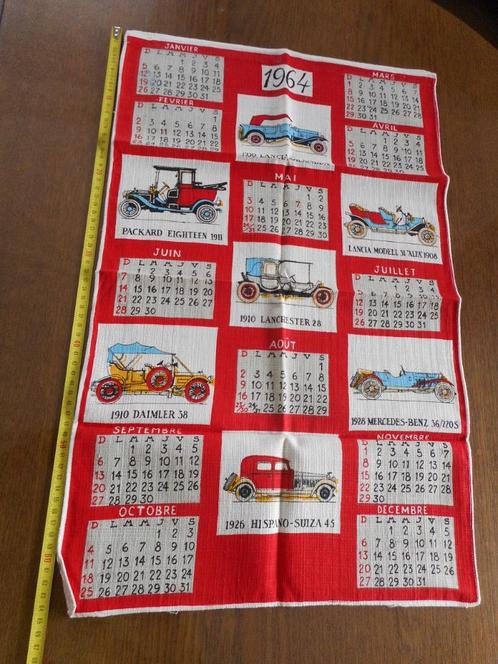 Essuie-vaisselle Calendrier Vintage 60's 70's, Verzamelen, Retro, Overige typen, Ophalen of Verzenden