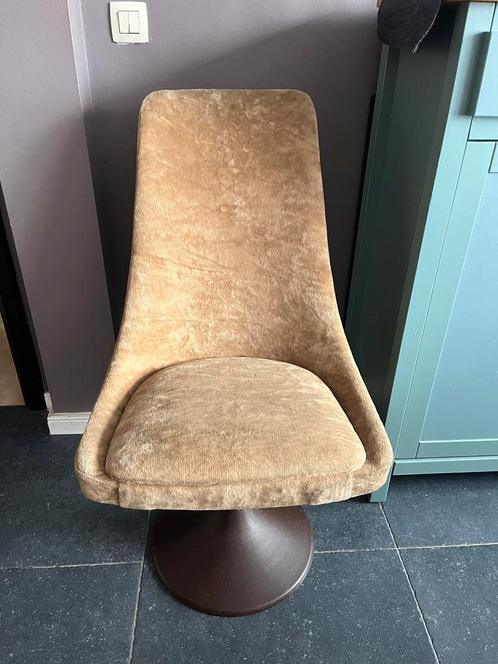 Vintage fluwelen draaistoel, Huis en Inrichting, Fauteuils, Zo goed als nieuw, Ophalen