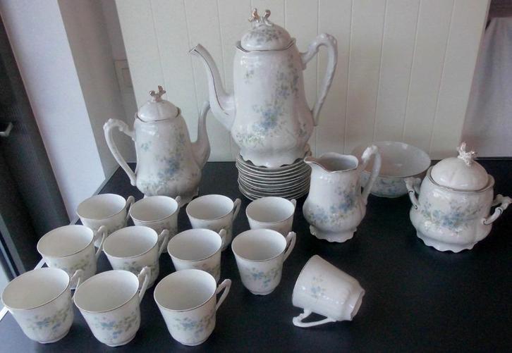Zeldzaam porseleinen koffie-/theeservies „FUISSAUX BAUDOUR”, Antiek en Kunst, Antiek | Porselein, Ophalen