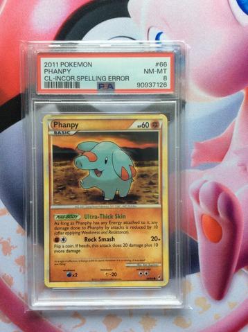 ERREUR PSA 8 de Pokemon Phanpy Call of Legends 