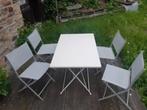 Table d'extérieure + 4 chaises, Jardin & Terrasse, Tables de jardin, Comme neuf, Rectangulaire, Enlèvement, Métal