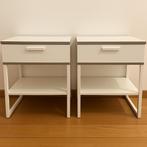 Lot de 2 tables de nuit blanches, Enlèvement, Utilisé