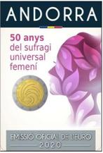 2 euro Andorra 2020 Vrouwenstemrecht, Postzegels en Munten, 2 euro, Ophalen of Verzenden