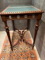 table française ancienne décorée en bois avec verre 70x50 cm, Enlèvement ou Envoi