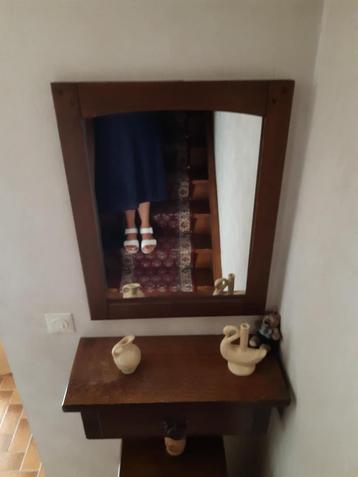 Armoire suspendue en chêne avec miroir, Enlèvement, Utilisé, Bois