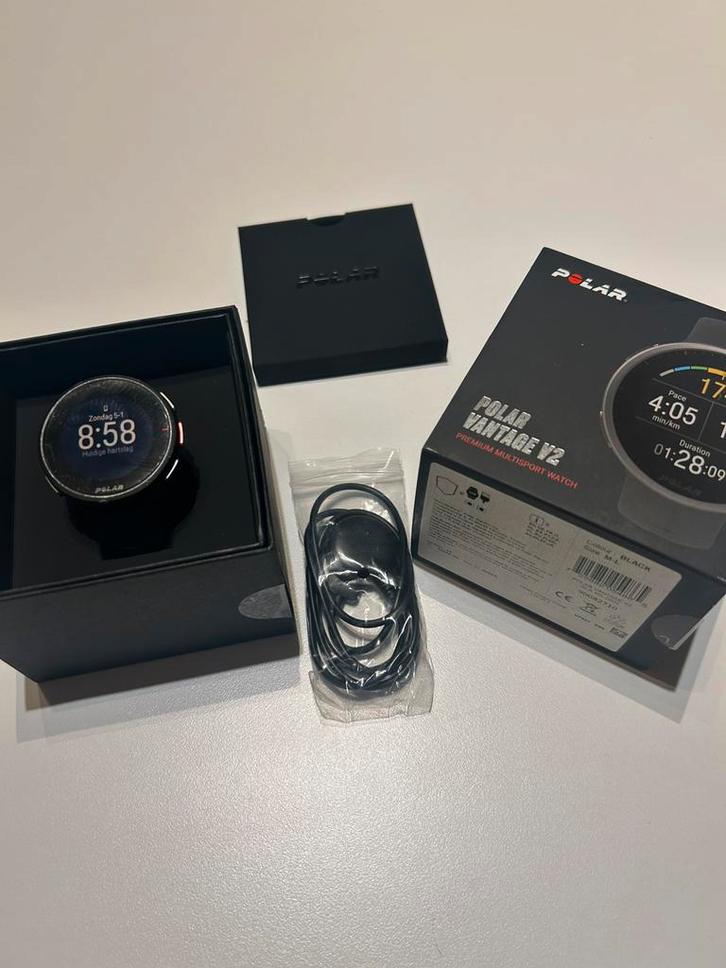 Polar Vantage V2, Handtassen en Accessoires, Sporthorloges, Zo goed als nieuw, Zwart, GPS, Waterdicht, Ophalen of Verzenden