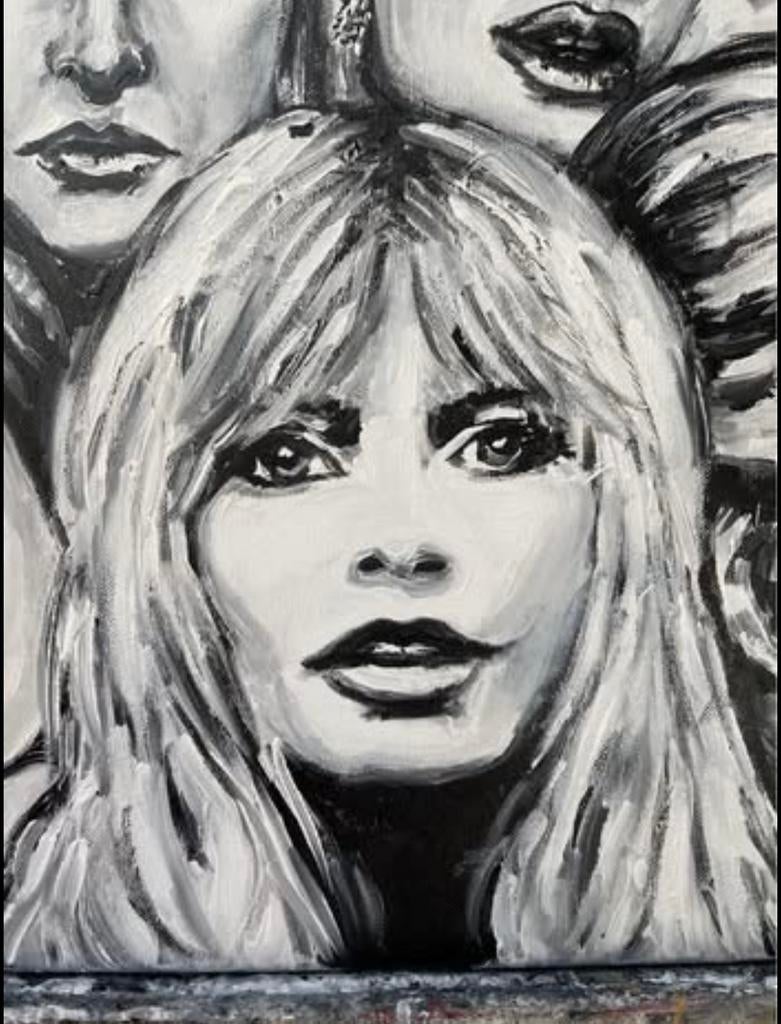 Schilderij Brogitte Bardot en actrices Mk Art, Antiek en Kunst, Kunst | Schilderijen | Modern, Ophalen of Verzenden