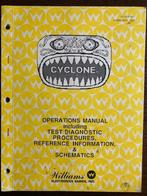 WILLIAMS CYCLONE OPERATION MANUAL, Verzamelen, Automaten | Flipperkasten, Onderdeel of Defecte kast, Ophalen of Verzenden, Dot-matrix