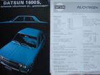 Datsun 1600S 1970 1200 Bluebird Sunny Brochure LOT of 3, Boeken, Gelezen, Nissan, Verzenden
