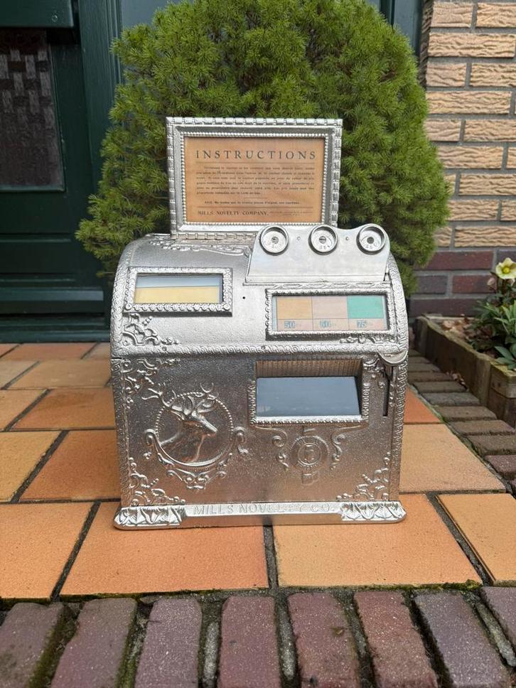 Antieke gietijzeren Mills Novelty Company gokkast The Elk, Verzamelen, Automaten | Gokkasten en Fruitautomaten, Zo goed als nieuw