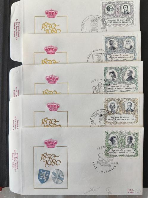 150 jaar Onafhankelijkheid - 2597-2601 (1980) Stamp, Postzegels en Munten, Postzegels | Europa | België, Gestempeld, 1e dag stempel