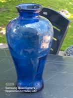 Blauwe glazen vaas, Ophalen, Gebruikt, Blauw, Glas