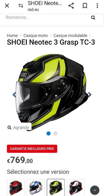 NOUVEAU 2 Casques modulable système SHOEI Neotec XS, S 500/1