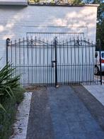 Antieke Smeedijzeren poort in vol ijzer 360cm breed zonder, Tuin en Terras, Tuinhekken en Hekwerk, Ophalen, Gebruikt, IJzer