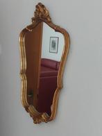 Grote vintage spiegel verguld met bladgoud, 50 tot 100 cm, Minder dan 100 cm, Ophalen, Ovaal