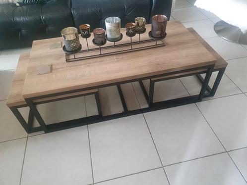 Salontafel met 2 bijzettafels (als nieuw), Huis en Inrichting, Tafels | Salontafels, Zo goed als nieuw, Ophalen
