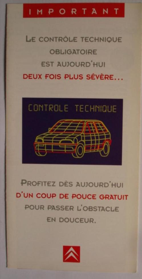 Citroën contrôle technique 1996 Brochure Catalogue Prospekt, Boeken, Auto's | Folders en Tijdschriften, Zo goed als nieuw, Citroën